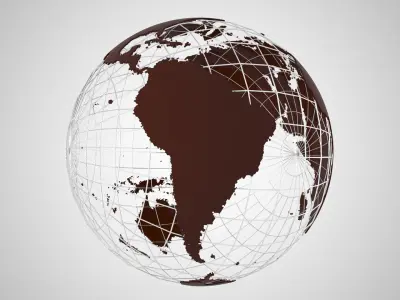 Globe News Skeleton Chocolate Brown 3D model