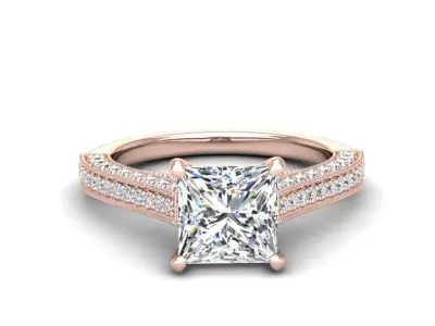 Engagement ring Sophia princess 3D print model