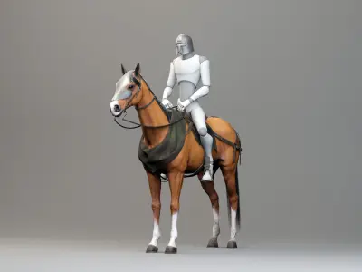 Classic Horse - Medieval Type Low-poly 3D model