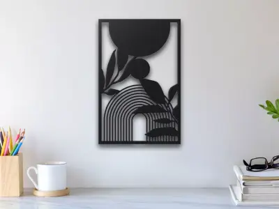 Abstract Leaf Wall Art 3D print model buy