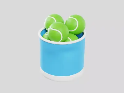 Tennis Ball Bucket 3D model