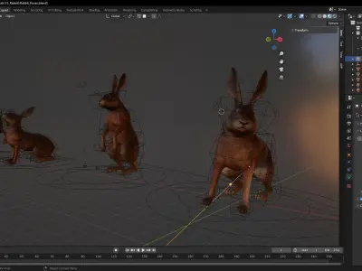 Bouncy Bunny 3D Rabbit Model Realistic  hare toon Low-poly 3D model