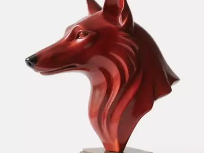 Dog head sculpture 3D print model