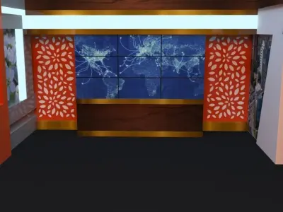 VIRTUAL STUDIO 3D SET Low-poly 3D model