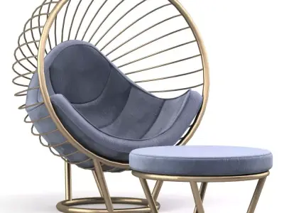 Hanging chair  Low-poly 3D model