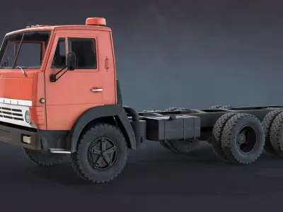 Kamaz-5320 Chassis Low-poly 3D model