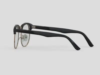 Classic Half Frame Glasses Low Poly PBR Realistic Low-poly 3D model