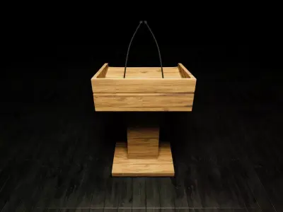 Wood Rostrum and Prompter 3D model