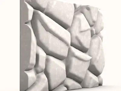 Rustic Stone Masonry Panel 3D model