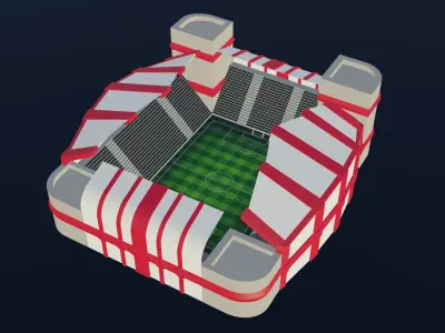 Football Stadium - Ajax Low-poly 3D model