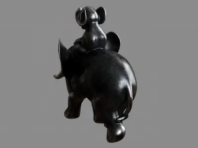 Baby Elephant Decoration Figurine 3D model