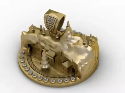 Winter Wonderland Village Pendant Luxury 3d Printable Model  3D print model