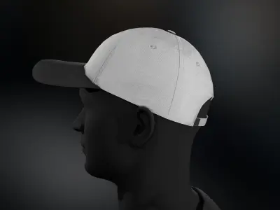 Black And White Basketball Hat  Low-poly 3D model