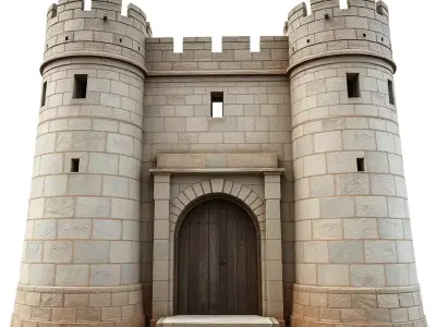 Stone Fortress Tower model pack Low-poly 3D model