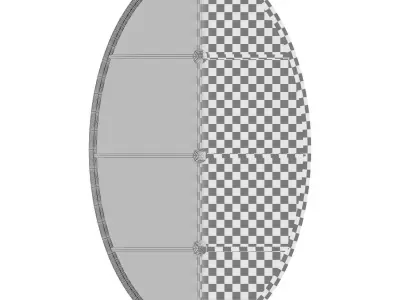 Mullion Detail Oval Decorative Wall Mirror THDS1193 3D model