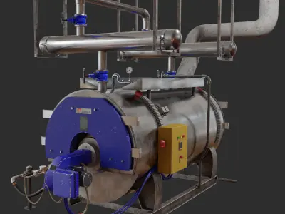Boiler and Domestic hot water Tank 3D model