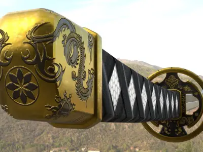 Samurai Sword 6 - Luxury Sword - Katana Low-poly 3D model