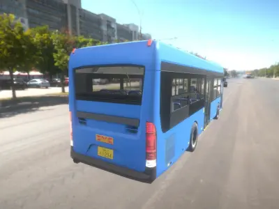 Low floor bus Low-poly 3D model