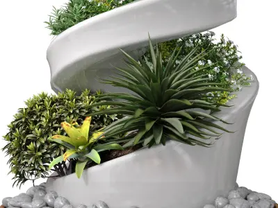 Indoor Spiral Vertical Garden Planters flowers indoor greening 3D model