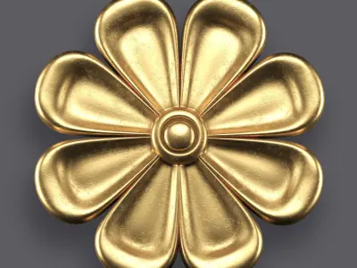 5 Ornamental Flowers Pack Vol-3 Quad Mesh 4K PBR Textures 3D model