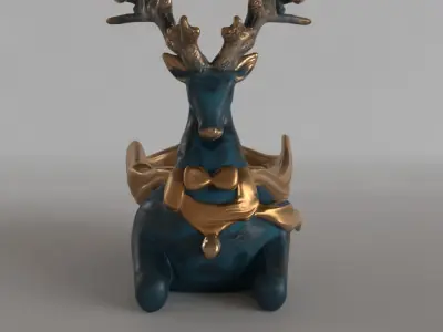 deer planter - vase - garden urn - candy dish - candle holder 3D print model