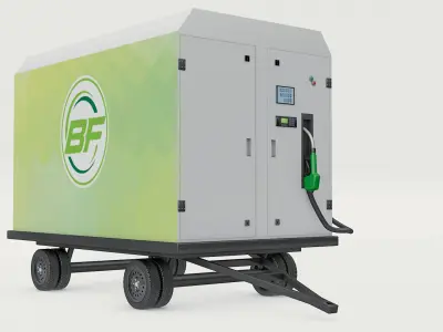 Movable Portable Dispenser on Cart Low-poly 3D model