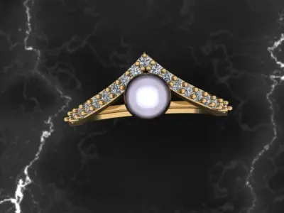 Pearl Ring 3D print model