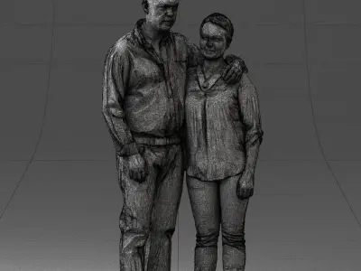 000231 Couple Standing Together Embracing Pose 1205 3dp 3D print model