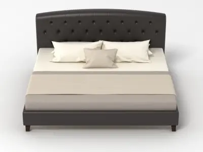Bed 7 with upholstered headboard 3D model
