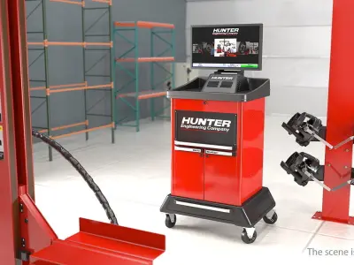 Hunter HE421 HawkEye Elite Wheel Aligner Car Equipment 3D model