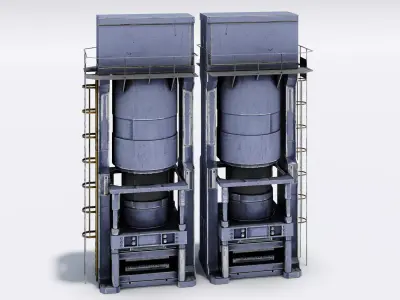 Industrial Hydraulic Press Machine Free low-poly 3D model