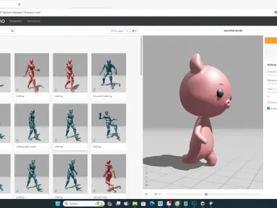 Pig low poly animated v001 Low-poly 3D model