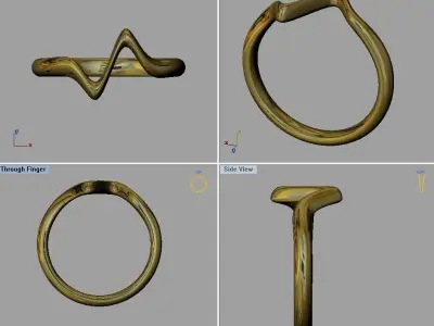 engagement  wedding ring for free heart beat style  Free 3D print model