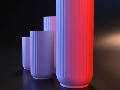 Vase stl three vases 3D print model