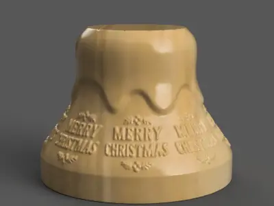 Christmas Bell Monitor Riser STL File for Festive Desk 3D print model
