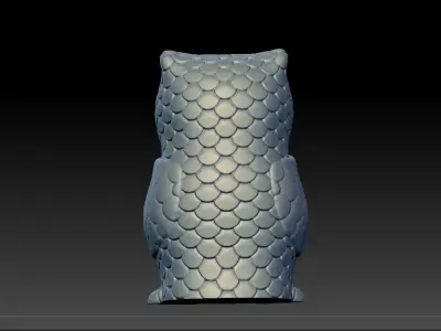 Mystical owl with closed mouth 3D print model