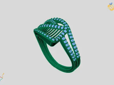 Women Ring 3DM Womens Ring 3d models 3D print model 3D print model 62