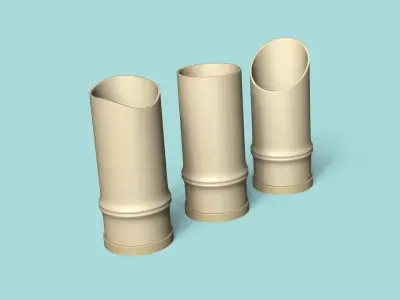 Kit 03 Bamboo Vases - Cute Plant Pot 3D print model
