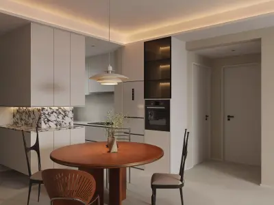 Modern living room dining room interior scenes 120 3D model