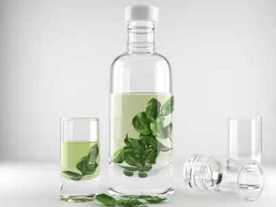 Decanter and Shot Glass 3D model