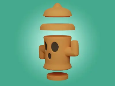 Gyroid Plant Pot 3D print model