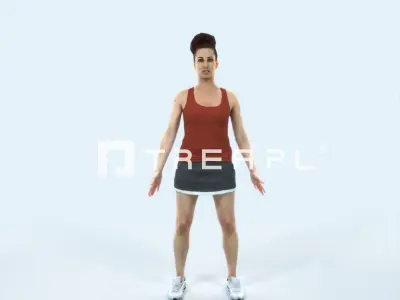 Yearn 01L Animated Rigged Sports Woman Low-poly 3D model