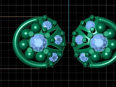 DIAMOND PRINCESS EARRING 3D PRINTABLE MODEL 3D print model