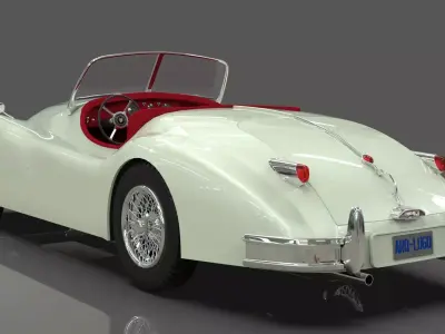 Jaguar XK140 Roadster 1956 Low-poly 3D model