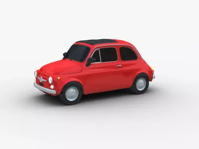 Fiat 500 Classic Low-poly 3D model