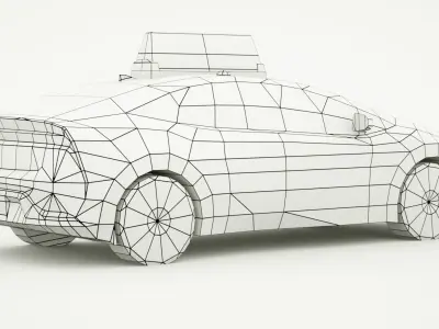 Toyota Prius Prime 2023 taxi Low-poly 3D model