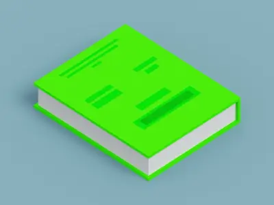 Voxel Green Book Low-poly 3D model