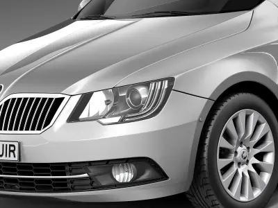 Skoda Superb sedan 2014 3D model