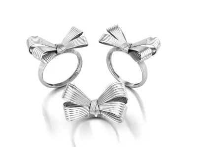 Bow tie ring 3D print model