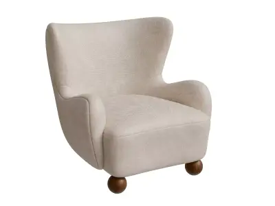 Wing Back Occasional Chair Low-poly 3D model